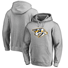 Nashville Predators Primary Team Logo Fleece Fitted Pullover Hoodie - Heather Gray | NHL Clearance