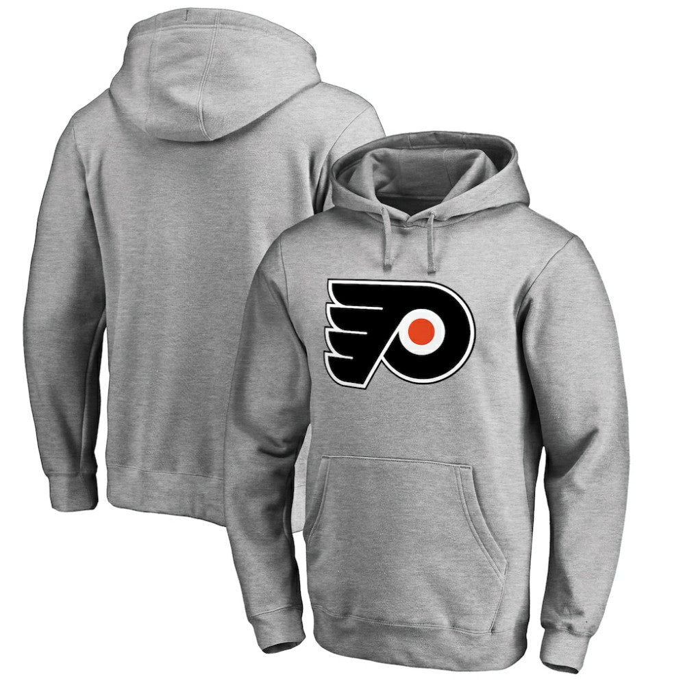 Philadelphia Flyers Primary Team Logo Fleece Fitted Pullover Hoodie - Heather Gray | NHL near me