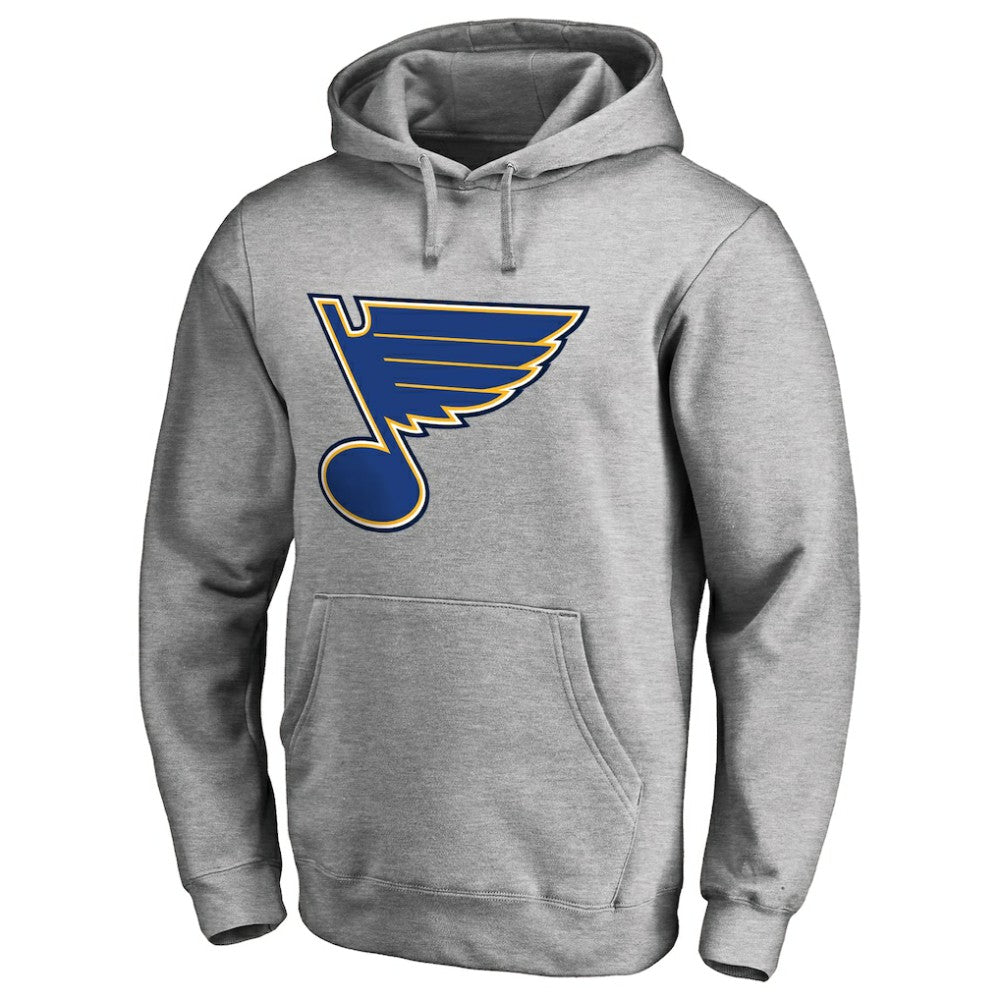 St. Louis Blues Primary Logo Pullover Hoodie II - Heather Gray | NHL discount