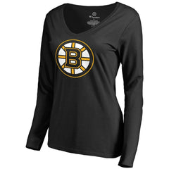 David Pastrnak Boston Bruins Women's Backer V-Neck Long Sleeve T-Shirt - Black | NHL online