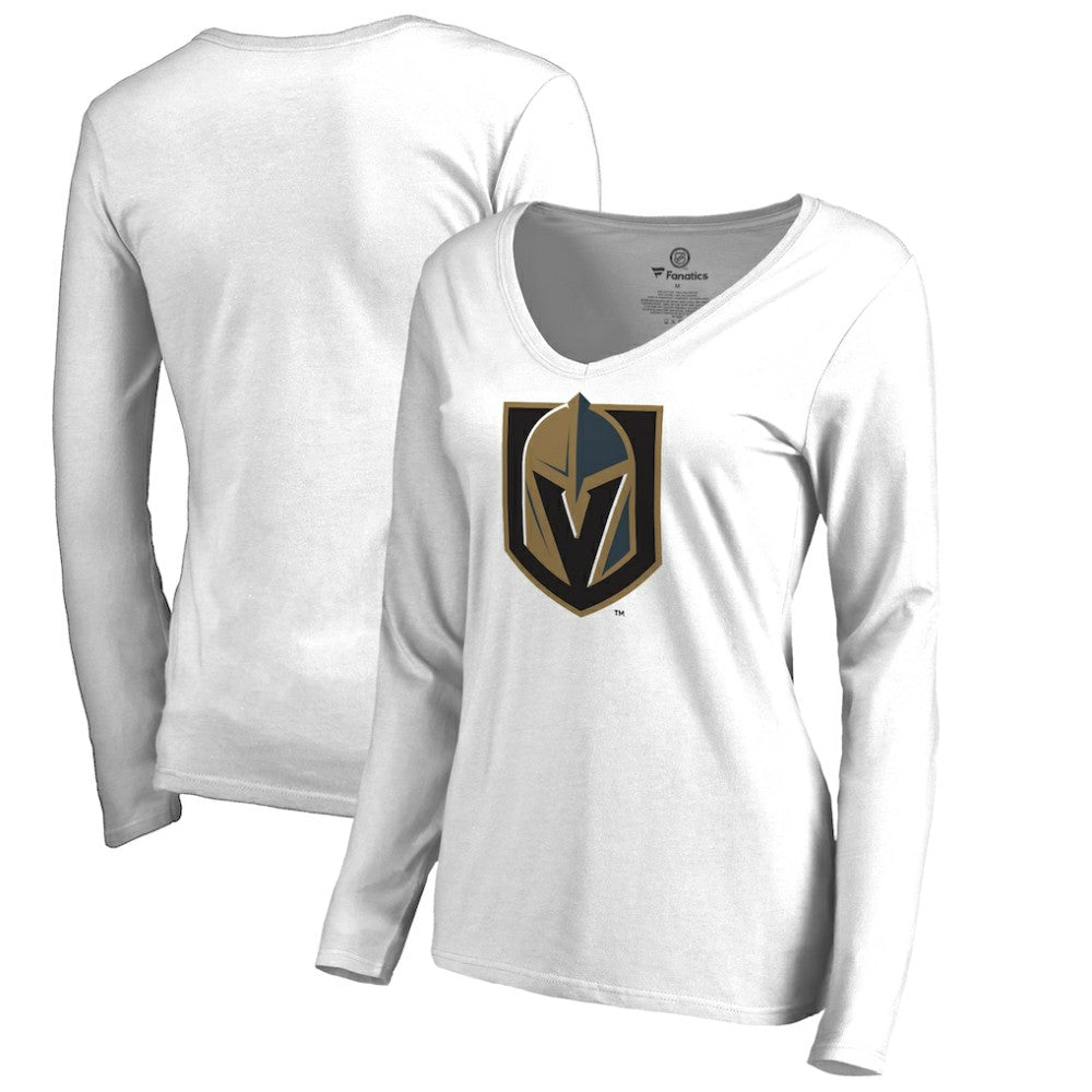 Vegas Golden Knights Women's Primary Team Logo Long Sleeve T-Shirt - White | NHL on sale