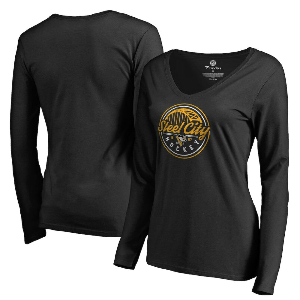 Pittsburgh Penguins Women's Hometown Collection Steel City Long Sleeve T-Shirt - Black | NHL discount