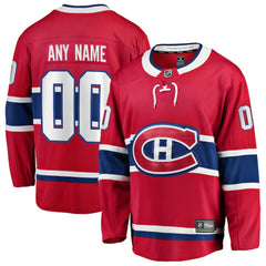 Montreal Canadiens Fanatics Home Breakaway Custom Jersey - Red | Fanatics Clearance