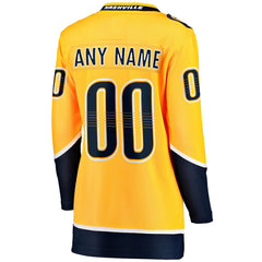 Nashville Predators Fanatics Women's Home Breakaway Custom Jersey - Yellow | Fanatics Lifestyle