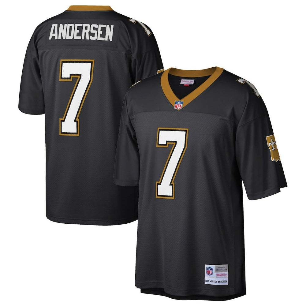 Morten Andersen New Orleans Saints Retired Player Legacy Replica Jersey - Black - Mitchell & Ness