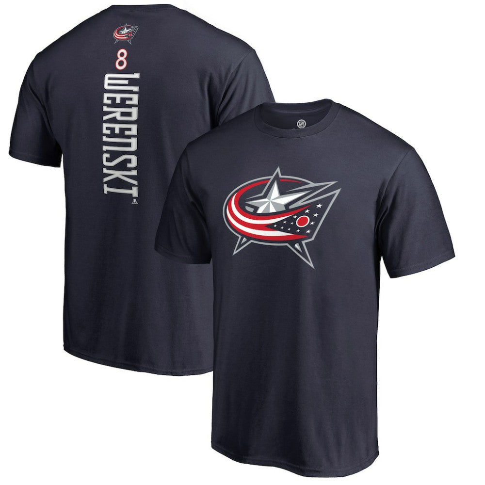 Zach Werenski Columbus Blue Jackets Backer T-Shirt - Navy | NHL on sale