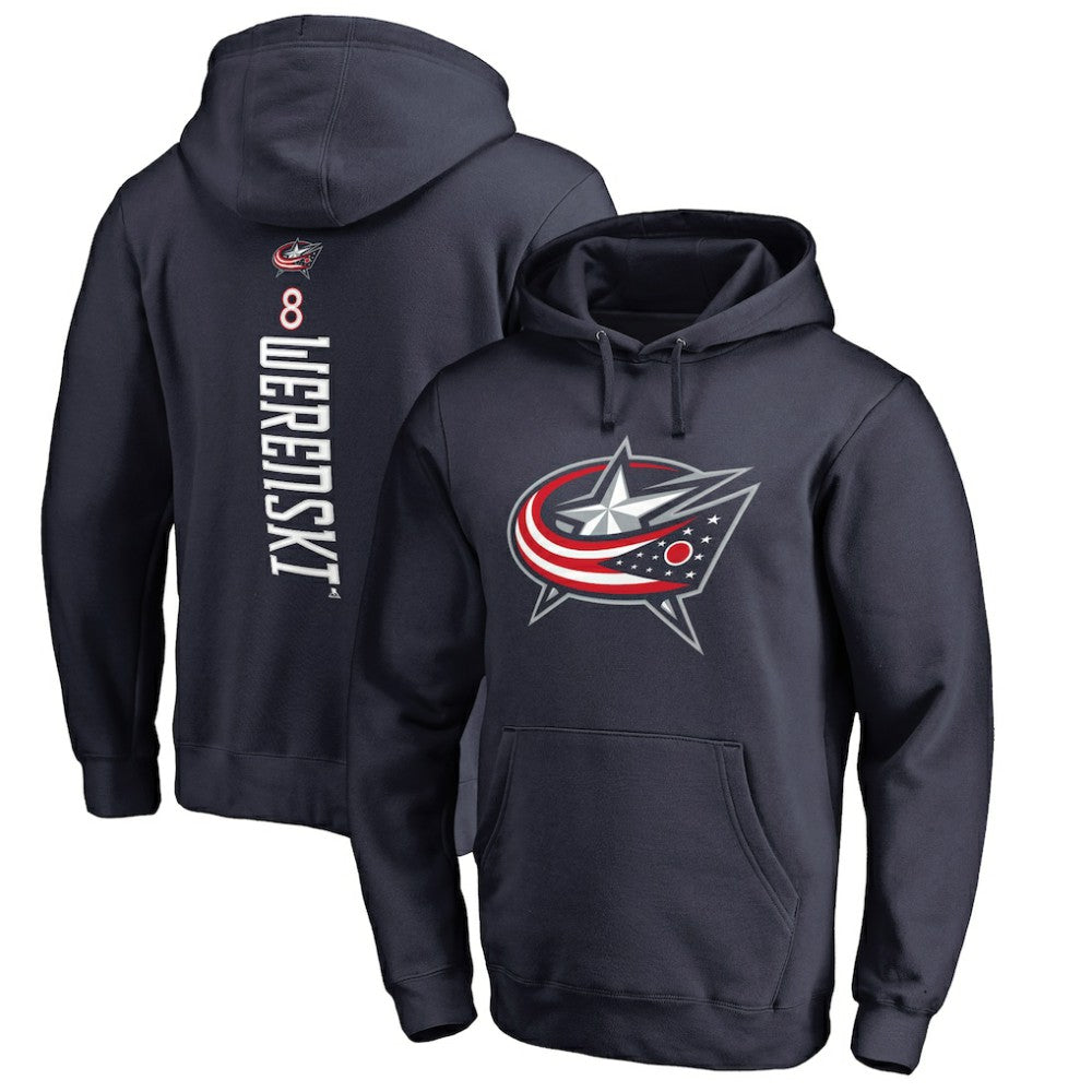 Zach Werenski Columbus Blue Jackets Backer Pullover Hoodie - Navy | NHL Clearance