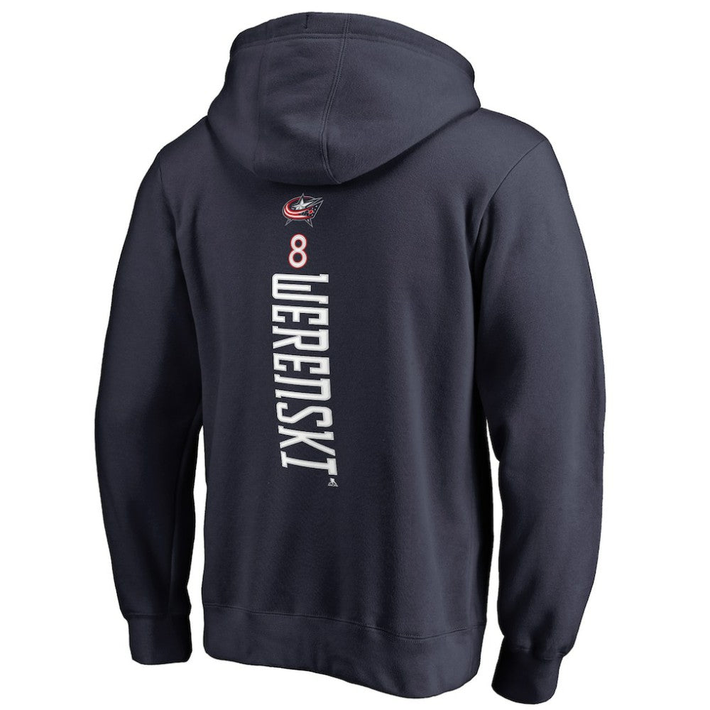 Zach Werenski Columbus Blue Jackets Backer Pullover Hoodie - Navy | NHL Clearance