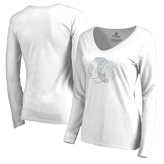 Chicago Blackhawks Women's White Out Long Sleeve T-Shirt - White | NHL near me