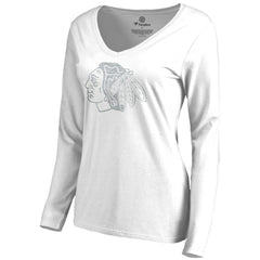 Chicago Blackhawks Women's White Out Long Sleeve T-Shirt - White | NHL near me
