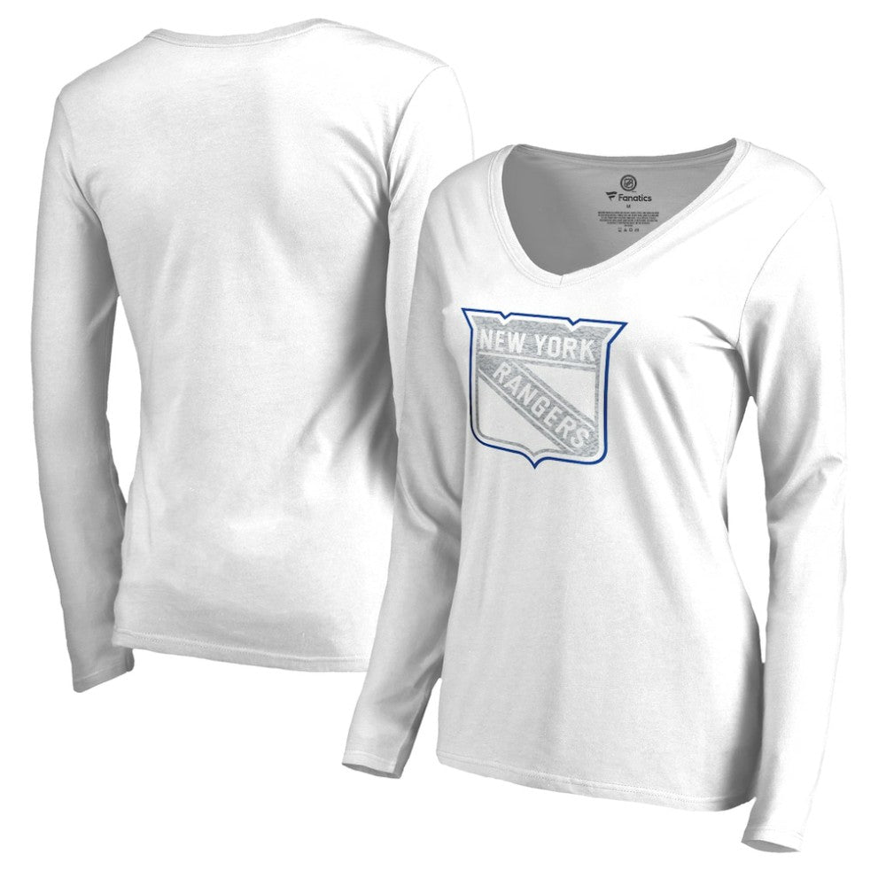 New York Rangers Women's White Out Long Sleeve T-Shirt - White | NHL discount