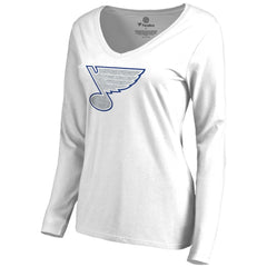 St. Louis Blues Women's White Out Long Sleeve T-Shirt - White | NHL on sale