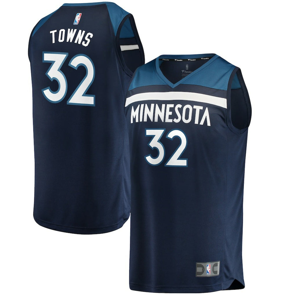 Fanatics Karl-Anthony Towns Minnesota Timberwolves Fast Break Replica Jersey Navy Icon Edition