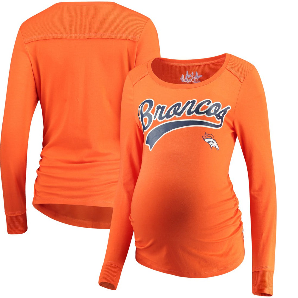 Denver Broncos Touch Women's Maternity Yardline Tri-Blend Top - Orange - NFL