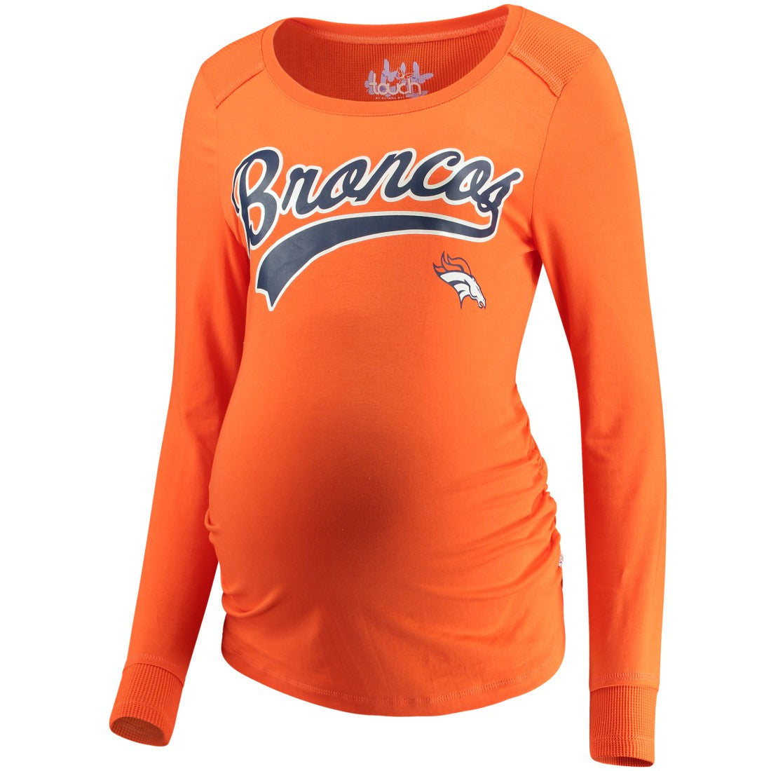 Denver Broncos Touch Women's Maternity Yardline Tri-Blend Top - Orange - NFL
