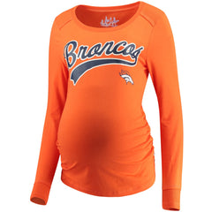 Denver Broncos Touch Women's Maternity Yardline Tri-Blend Top - Orange - NFL