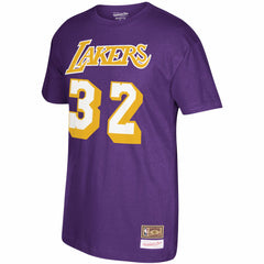 Mitchell & Ness Magic Johnson Los Angeles Lakers Hardwood Classics Name & Number T-Shirt Purple