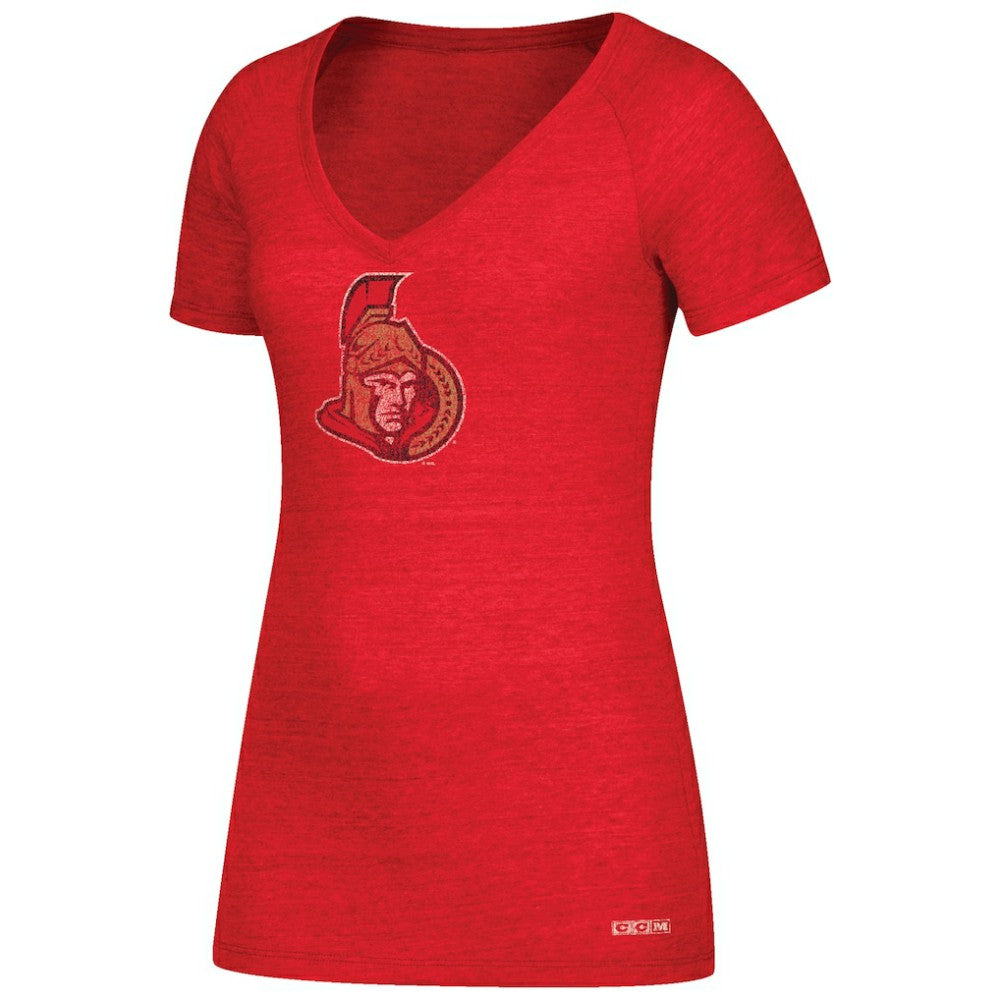 Derick Brassard Ottawa Senators CCM Women's Name & Number V-Neck T-Shirt - Red | NHL Clearance