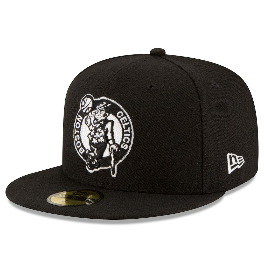 New Era Boston Celtics Black & White Logo 59FIFTY Fitted Hat Black