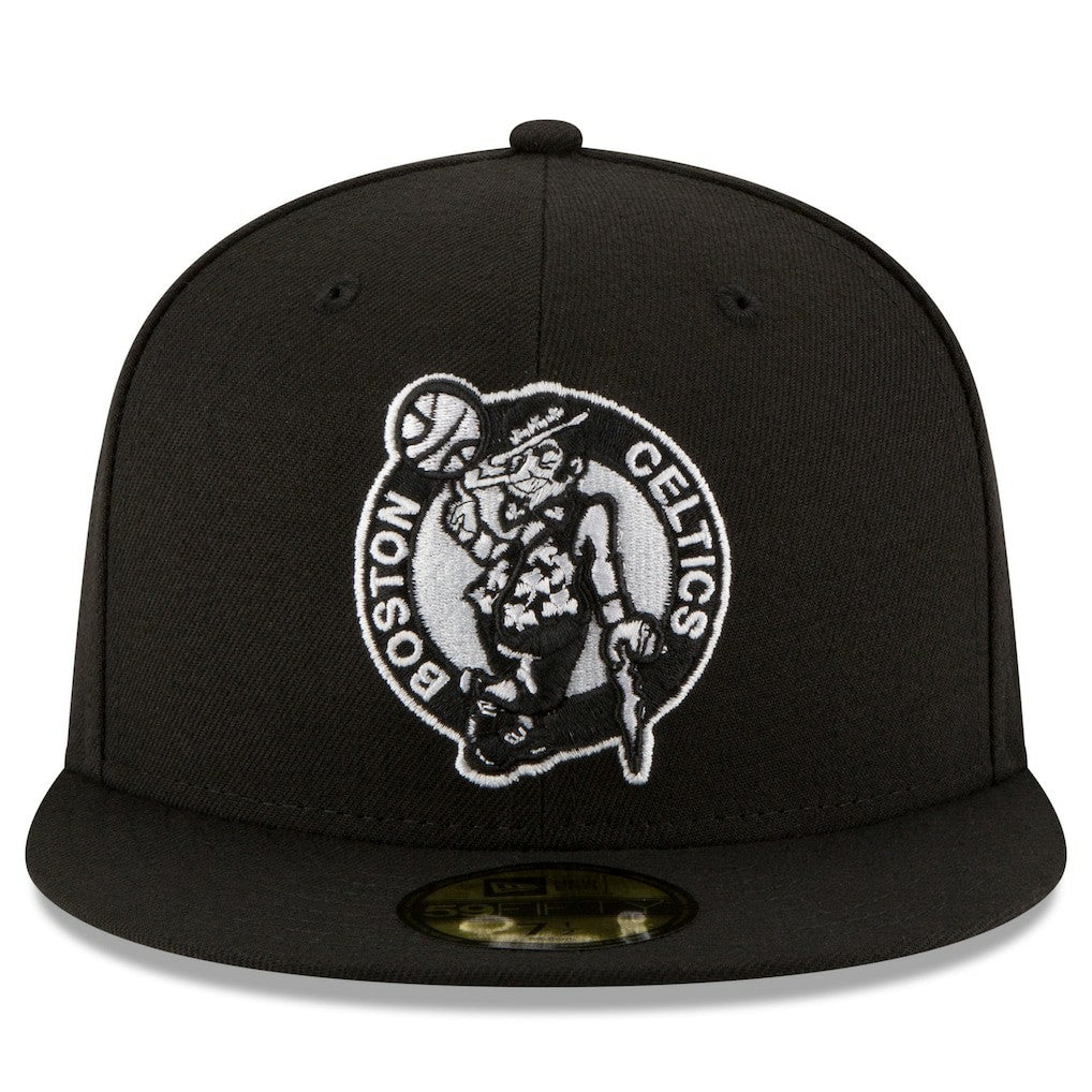 New Era Boston Celtics Black & White Logo 59FIFTY Fitted Hat Black
