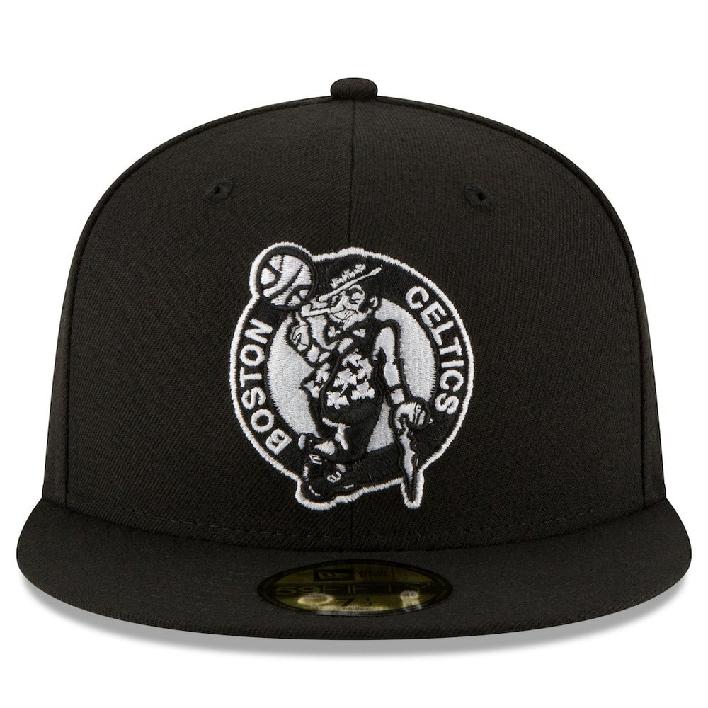 New Era Boston Celtics Black & White Logo 59FIFTY Fitted Hat Black