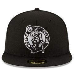 New Era Boston Celtics Black & White Logo 59FIFTY Fitted Hat Black