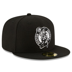 New Era Boston Celtics Black & White Logo 59FIFTY Fitted Hat Black