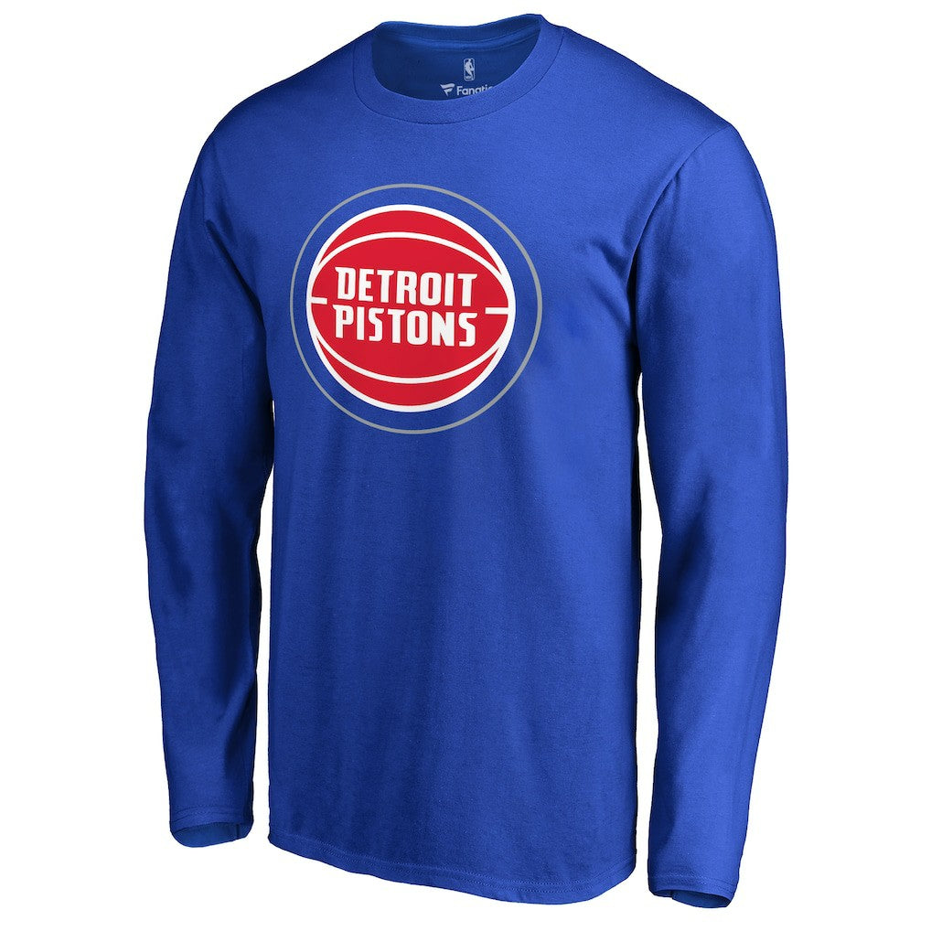 Detroit Pistons Primary Logo 2 Long Sleeve T-Shirt Royal