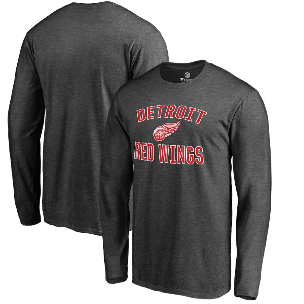 Detroit Red Wings Victory Arch II Long Sleeve T-Shirt - Heathered Gray | NHL Clearance