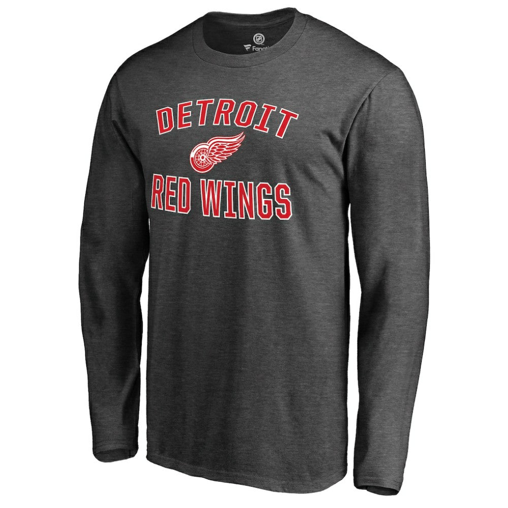 Detroit Red Wings Victory Arch II Long Sleeve T-Shirt - Heathered Gray | NHL Clearance
