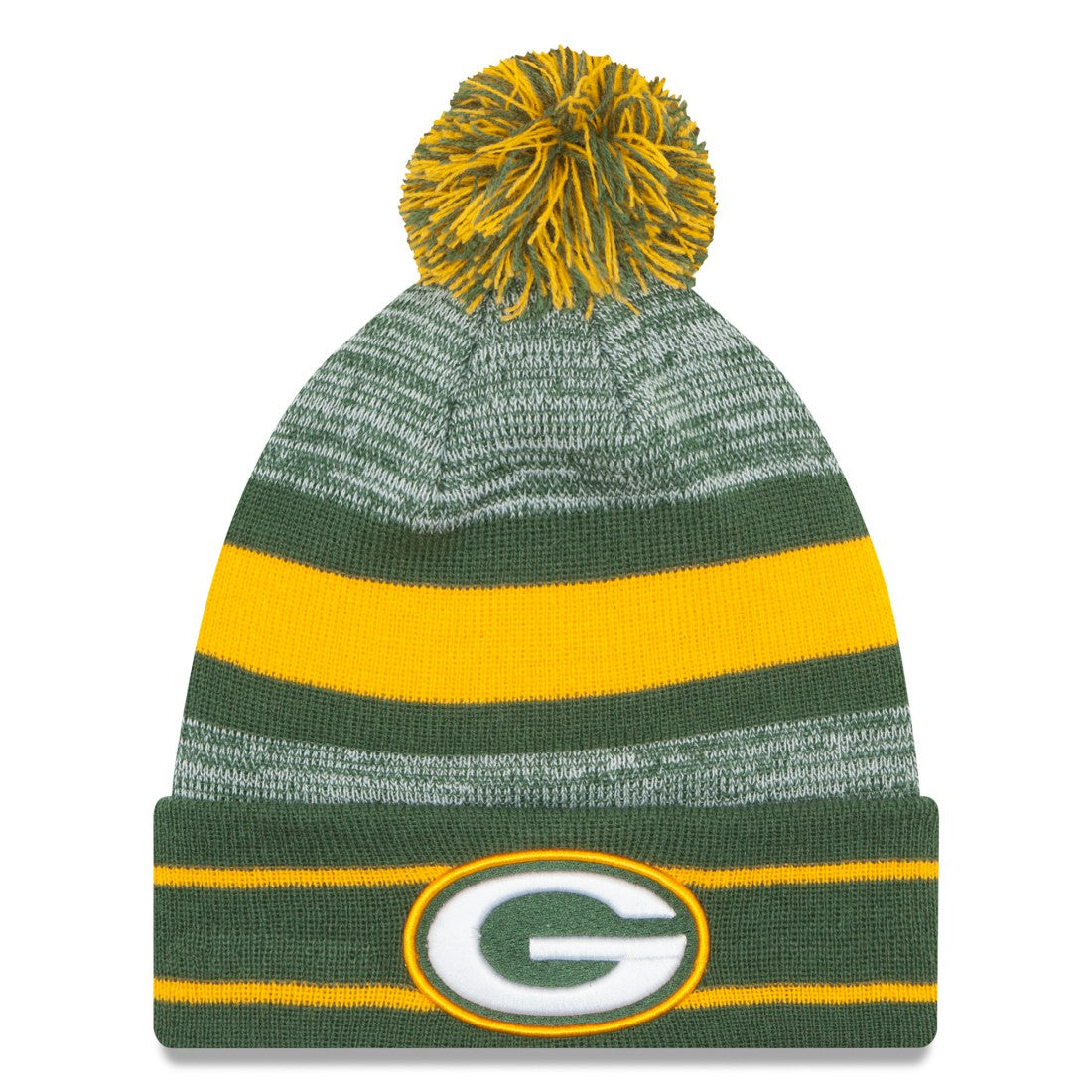 Green Bay Packers New Era Team Logo Cuffed Knit Hat with Pom - Green - NFL