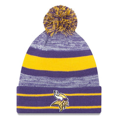 Minnesota Vikings New Era Team Logo Cuffed Knit Hat with Pom - Purple - NFL