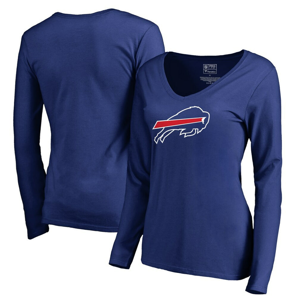 Buffalo Bills Women's Primary Logo V-Neck Long-Sleeve T-Shirt - Royal - NFL