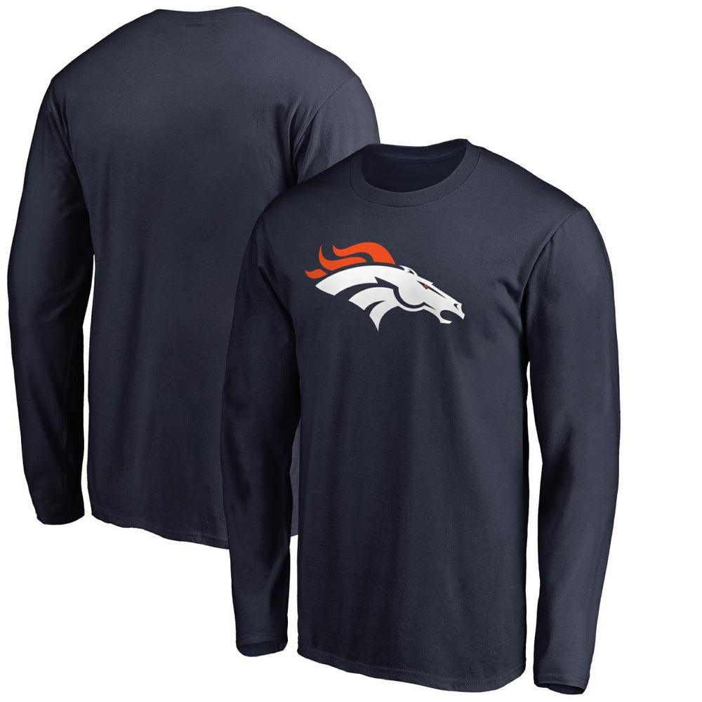 Denver Broncos Primary Logo Long-Sleeve T-Shirt - Navy - NFL