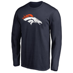 Denver Broncos Primary Logo Long-Sleeve T-Shirt - Navy - NFL