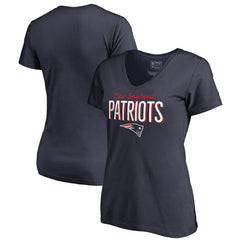New England Patriots Women's Nostalgia V-Neck T-Shirt - Navy - NFL