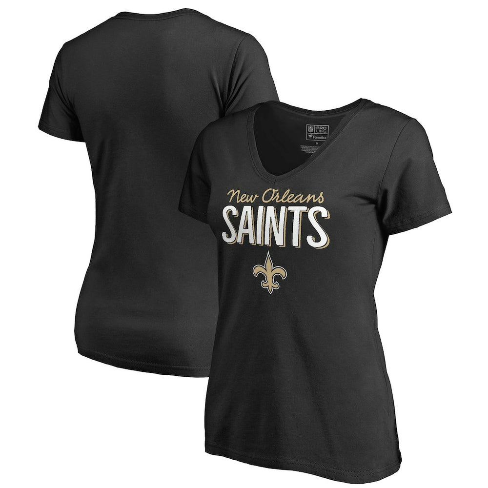 New Orleans Saints Women's Nostalgia T-Shirt - Black - NFL