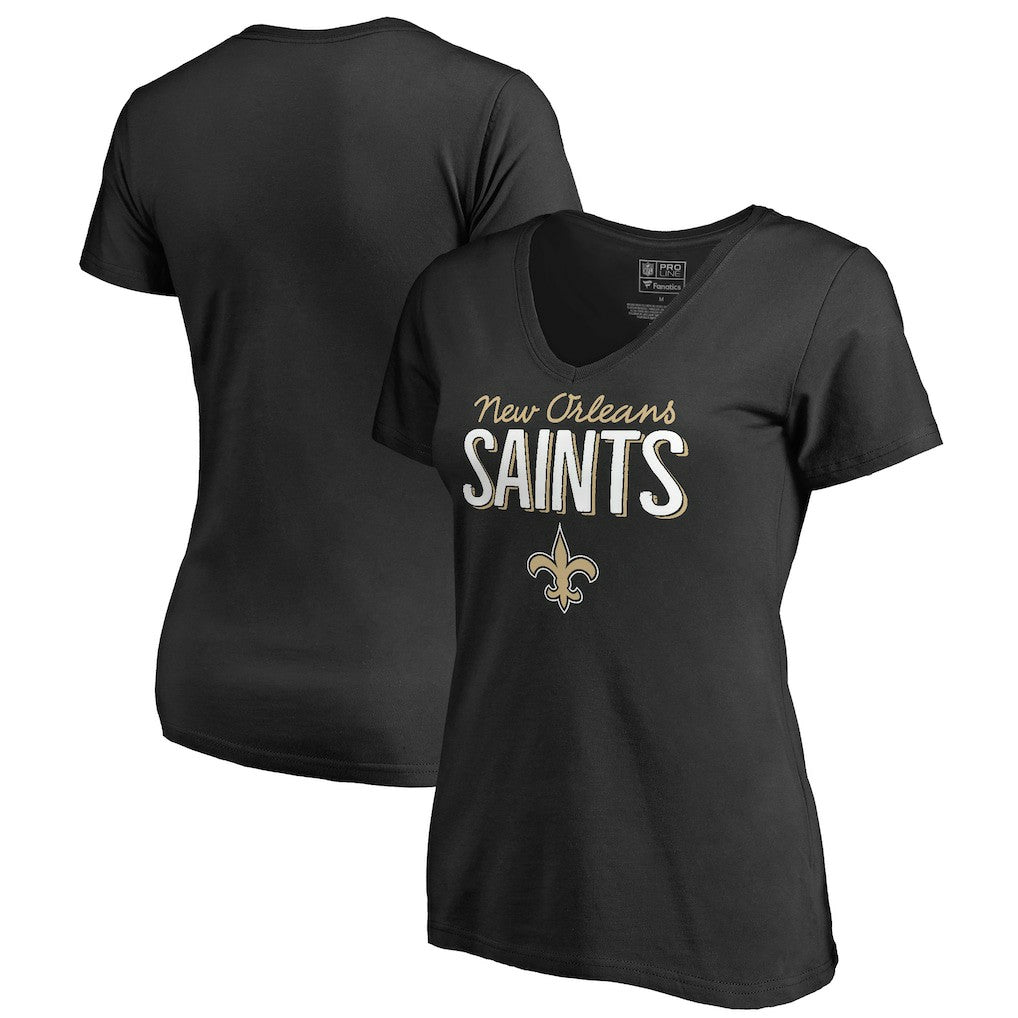 New Orleans Saints Women's Nostalgia T-Shirt - Black - NFL