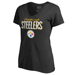 Pittsburgh Steelers Women's Nostalgia T-Shirt - Black - NFL