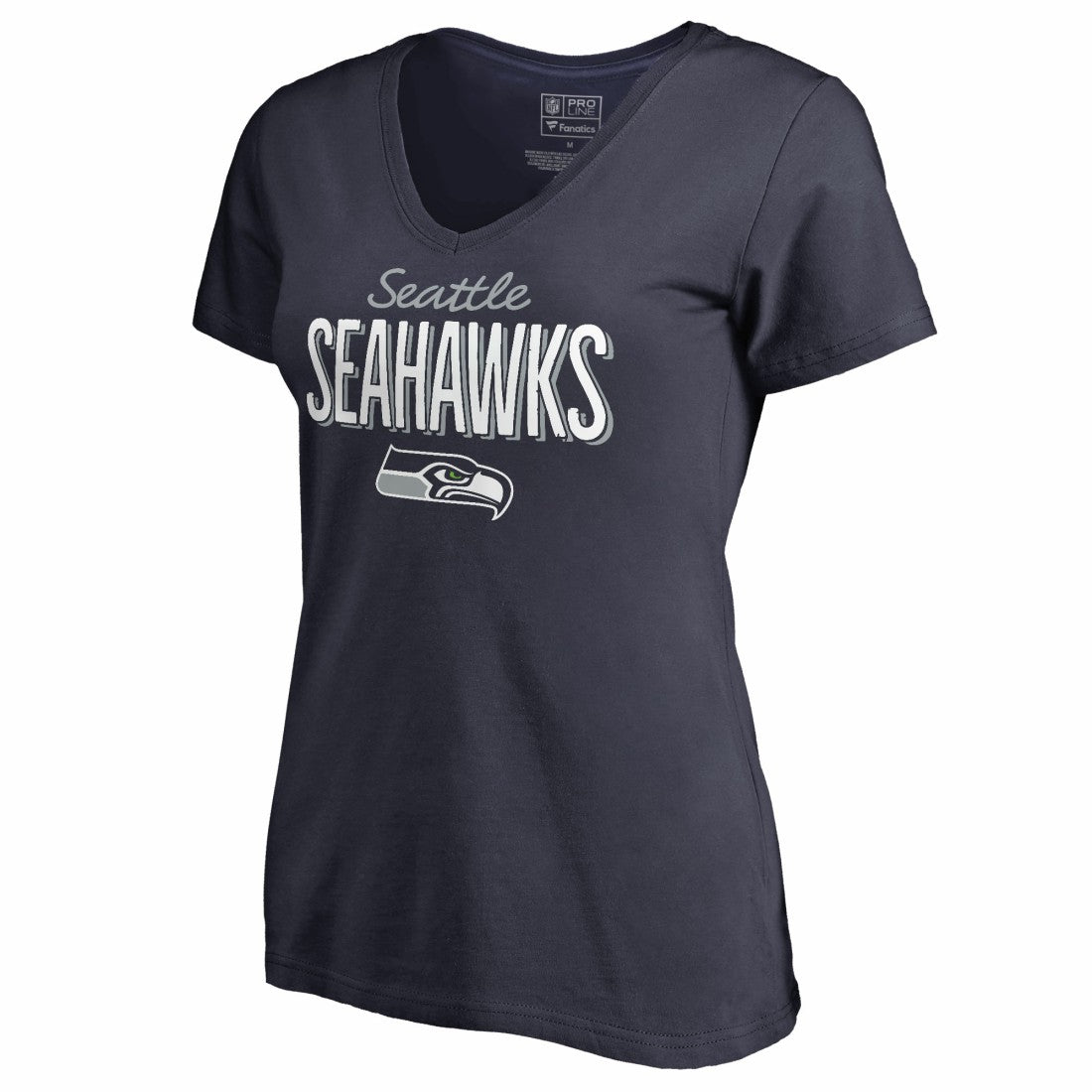 Seattle Seahawks Women's Nostalgia V-Neck T-Shirt - Navy - NFL