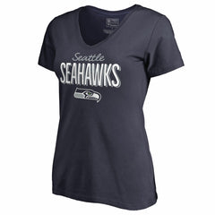 Seattle Seahawks Women's Nostalgia V-Neck T-Shirt - Navy - NFL
