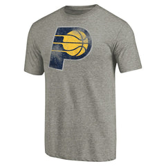 Indiana Pacers Distressed Team Logo Tri-Blend T-Shirt Heather Gray