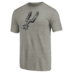 San Antonio Spurs Distressed Team Logo Tri-Blend T-Shirt Heather Gray