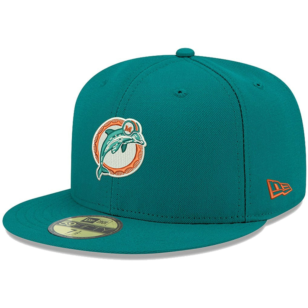 Miami Dolphins New Era Omaha Throwback 59FIFTY Fitted Hat - Aqua - NFL