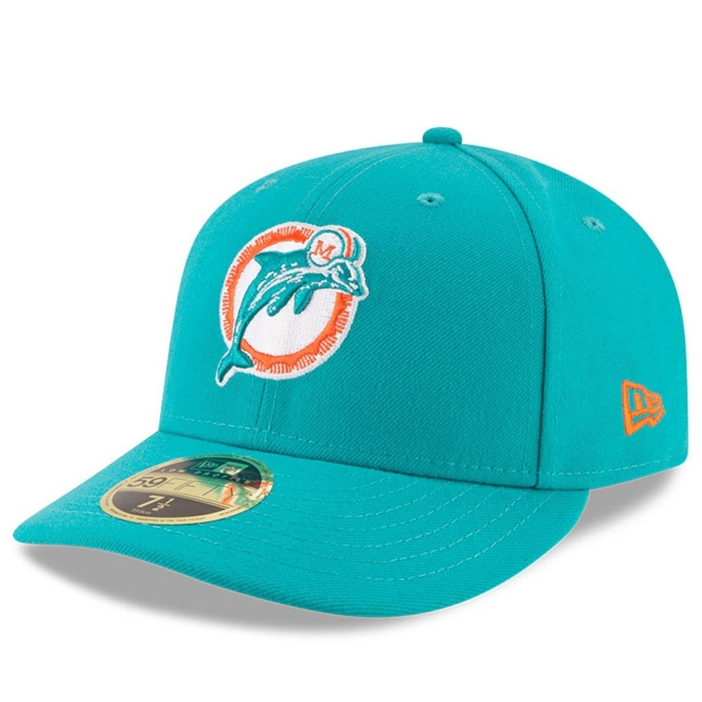 Miami Dolphins New Era Omaha Throwback Low Profile 59FIFTY Fitted Hat - Aqua - NFL