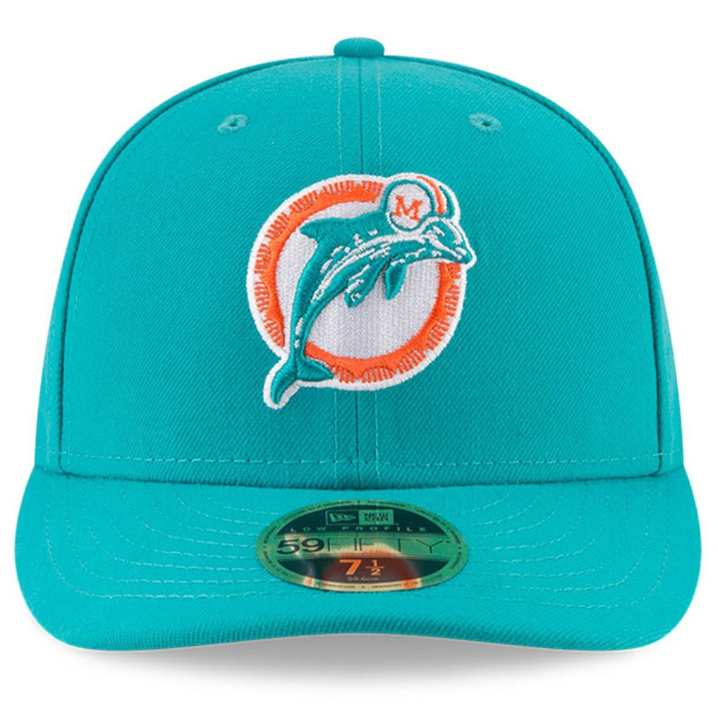Miami Dolphins New Era Omaha Throwback Low Profile 59FIFTY Fitted Hat - Aqua - NFL