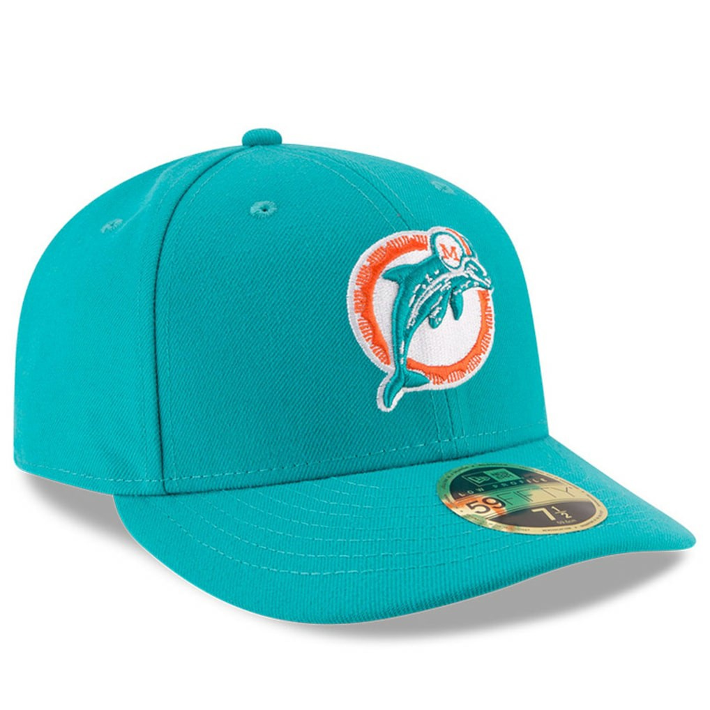 Miami Dolphins New Era Omaha Throwback Low Profile 59FIFTY Fitted Hat - Aqua - NFL