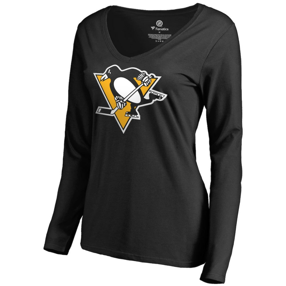 Bryan Rust Pittsburgh Penguins Women's Backer Name & Number Long Sleeve V-Neck T-Shirt - Black | NHL near me