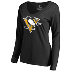 Bryan Rust Pittsburgh Penguins Women's Backer Name & Number Long Sleeve V-Neck T-Shirt - Black | NHL near me