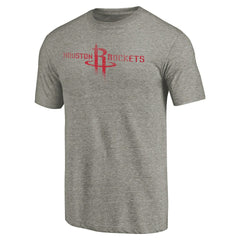 Houston Rockets Distressed Team Logo Tri-Blend T-Shirt Heather Gray